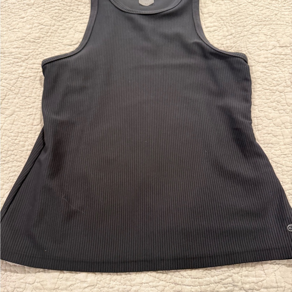 Elegant Black Ribbed Tank Top